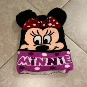 Winter Minnie Mouse Pink Kids Beanie hoodie